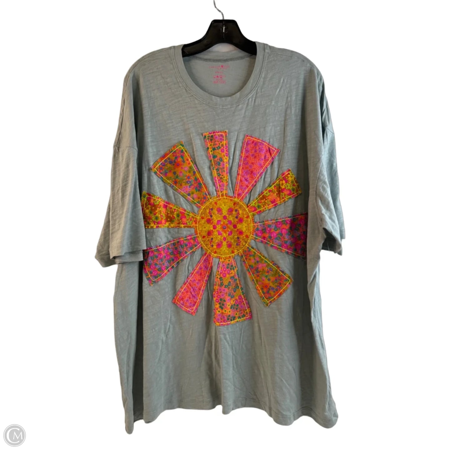 Top Short Sleeve By Natural Life In Blue & Yellow, Size: Osfm