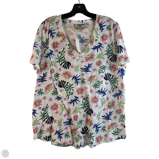 Top Short Sleeve By Loft In Multi-colored, Size: Xl