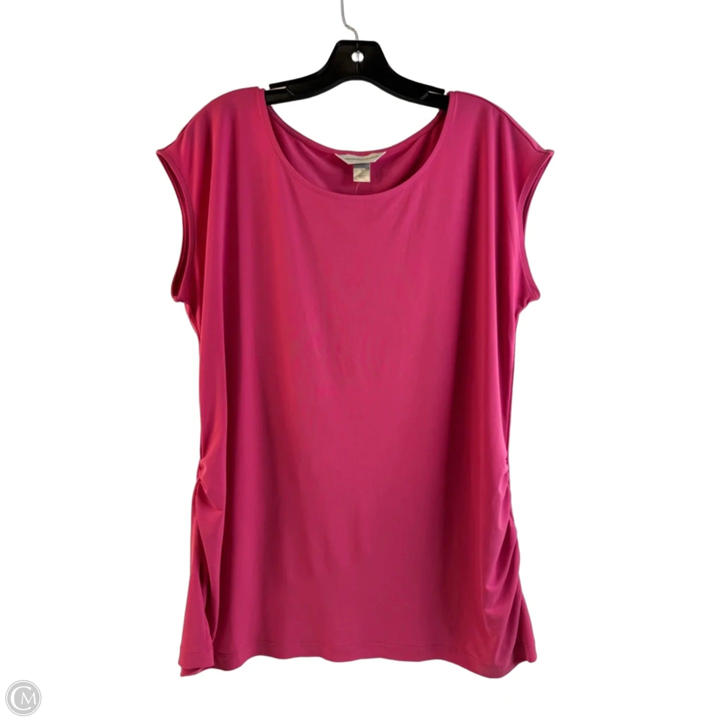 Top Short Sleeve Basic By Christopher And Banks In Pink, Size: Xl