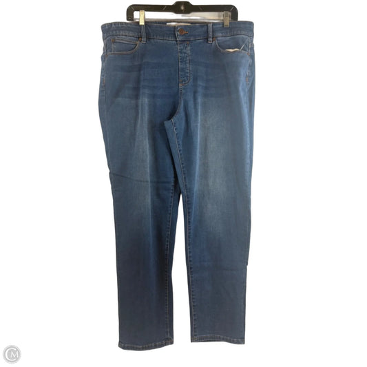Jeans Straight By Soft Surroundings In Blue Denim, Size: 14