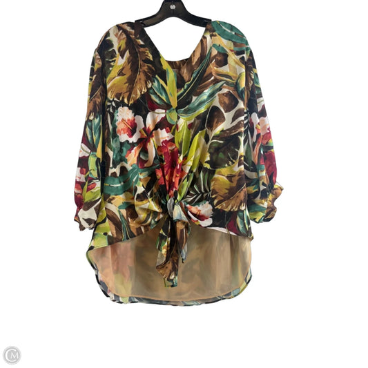 Top Short Sleeve By Chicos In Tropical Print, Size: Xl