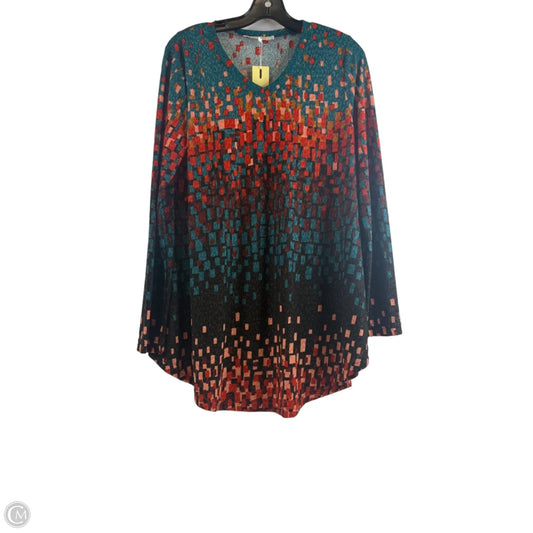 Tunic Long Sleeve By Clothes Mentor In Orange & Yellow, Size: L