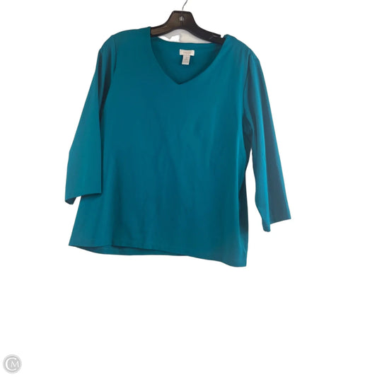 Top 3/4 Sleeve By Chicos In Blue, Size: L