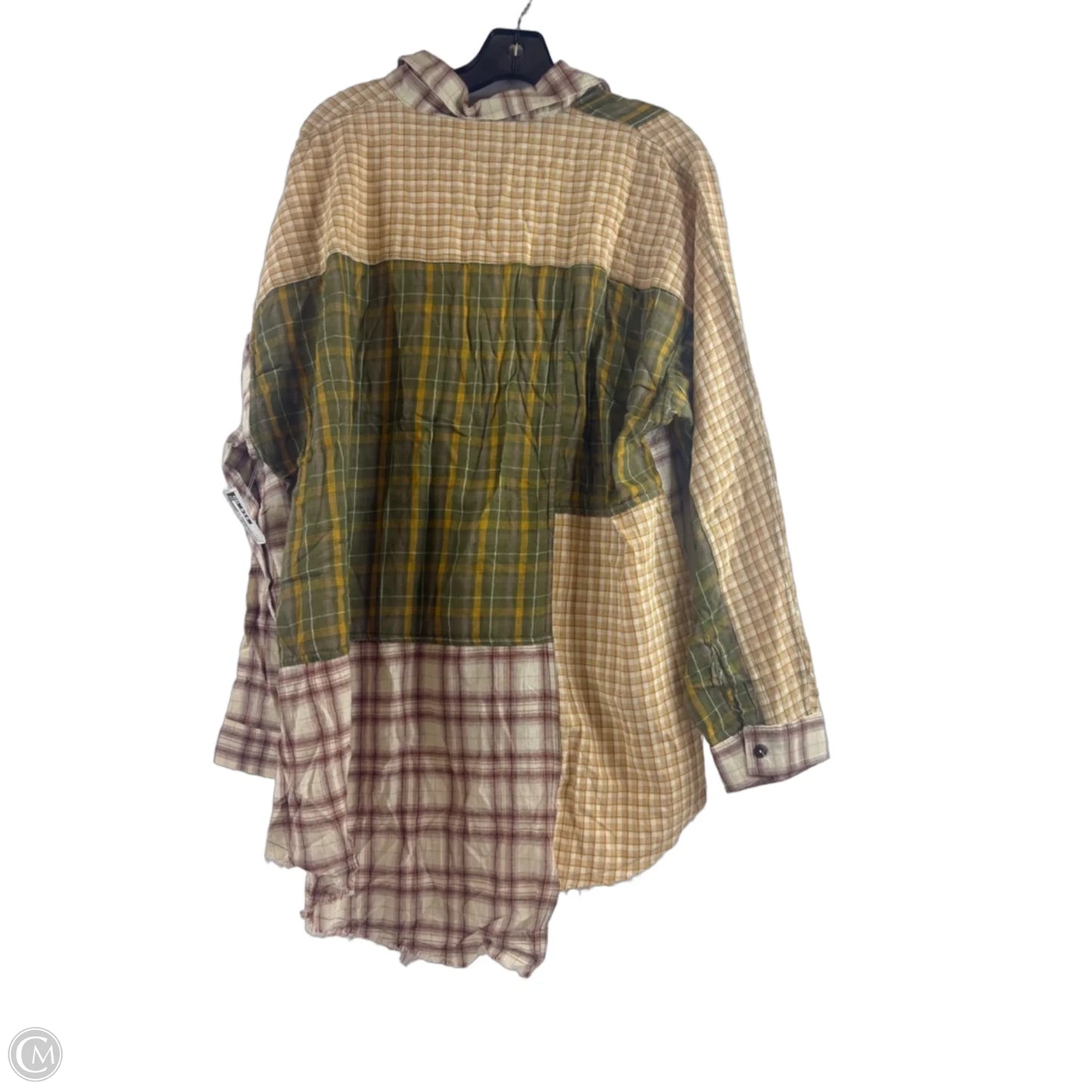Top Long Sleeve By Easel In Green & Yellow, Size: L
