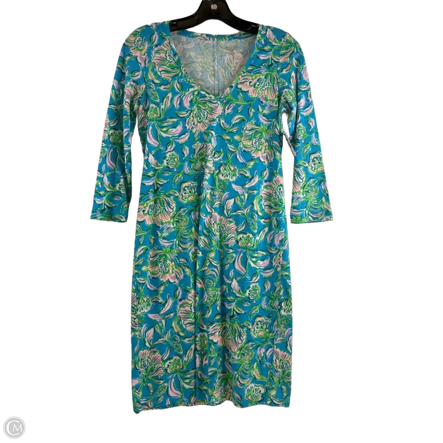 Dress Designer By Lilly Pulitzer In Blue & Green, Size: Xxs