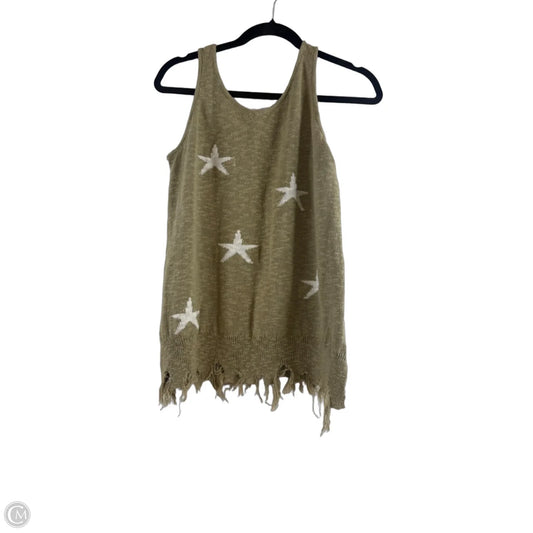 Top Sleeveless By Heyson In Green & White, Size: S