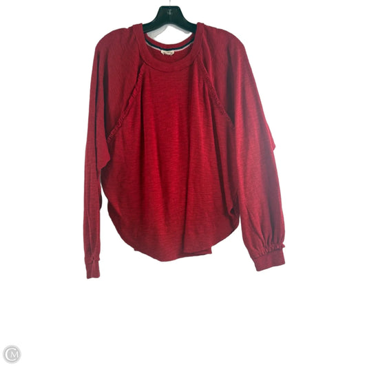 Top Long Sleeve By Pilcro In Red, Size: S