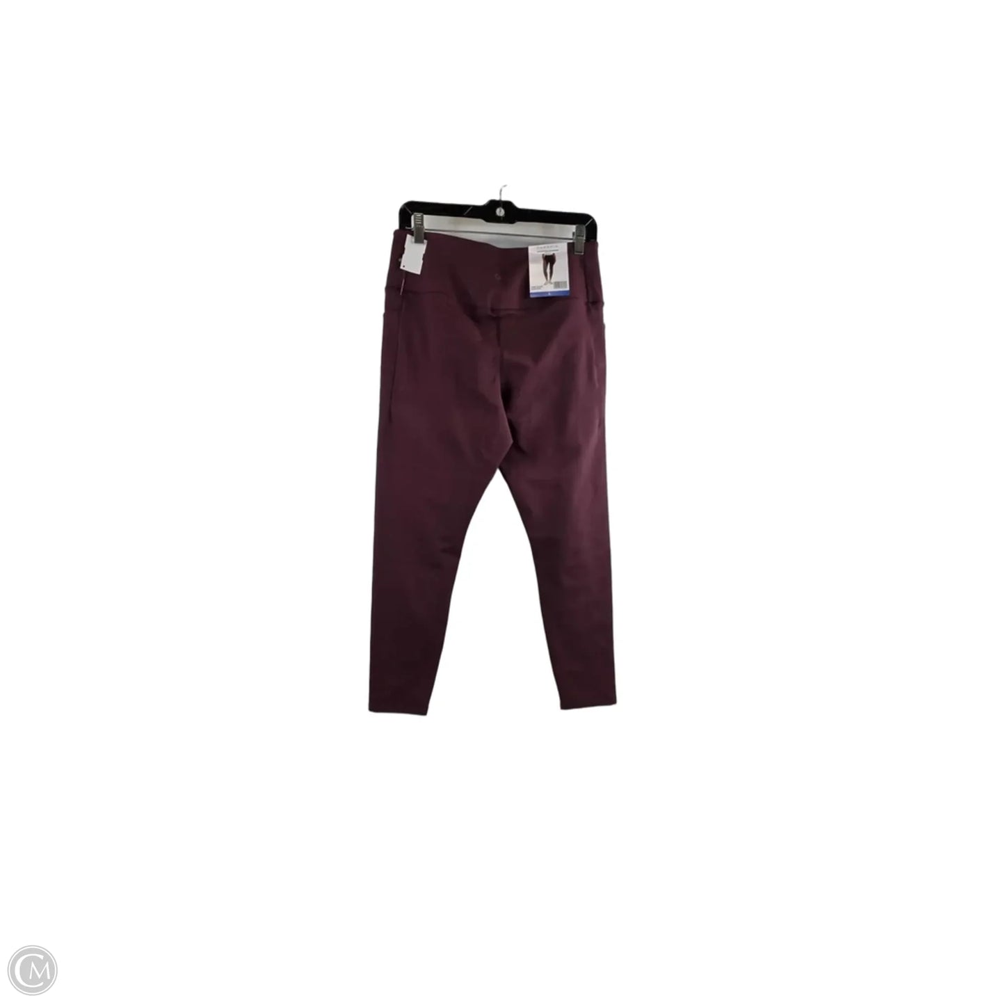 Athletic Leggings By Danskin In Maroon, Size: L