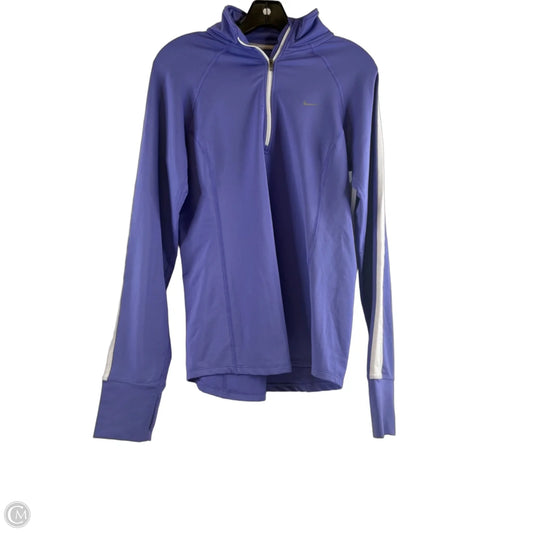 Athletic Top Long Sleeve Collar By Nike Apparel In Purple, Size: M