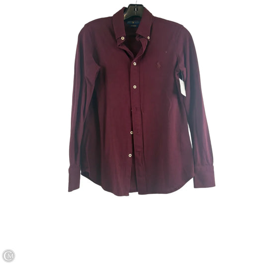 Top Long Sleeve By Ralph Lauren Blue Label In Maroon, Size: M