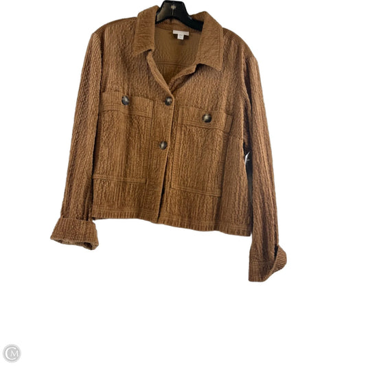 Jacket Shirt By J. Jill In Tan, Size: Lp