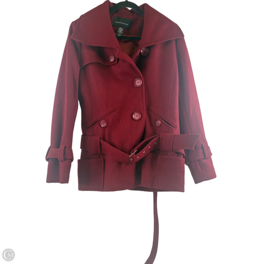 Coat Peacoat By Moda Intl In Red, Size: L