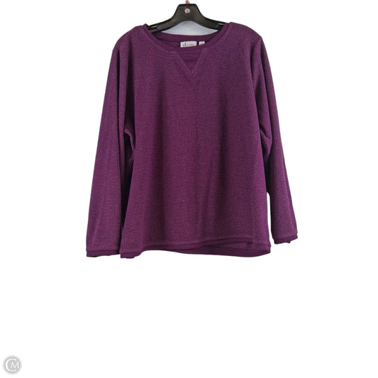 Top Long Sleeve By D&co. In Purple, Size: 1x